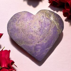 Natural Raw Purpurite Heart‎ Carving (8)